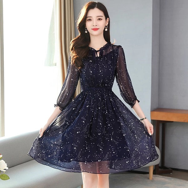 Mesh Mini Star Chiffon Bodycon Dress