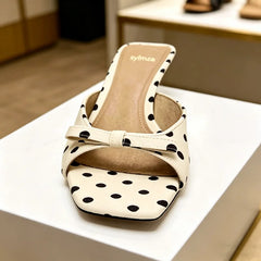 Polka-Dot Detail Kitten Heel