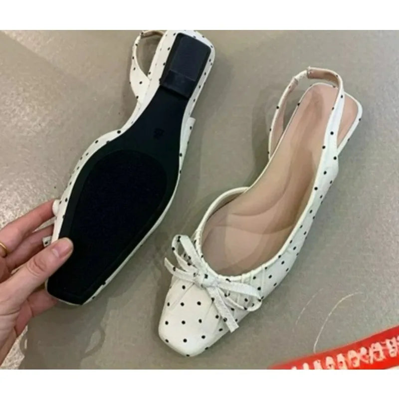 Polka Dot Pointed Toe High Heel