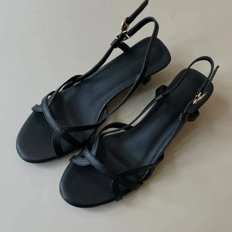 Round Toe Narrow Band Roman Style Platform Sandal Comfort Open Toe Wedge Designer Shoe Brown Faux Suede Beach Shoe