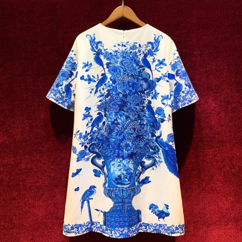 Runway luxury Beaded Vintage Loose Mini Dress