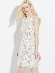 Sequined Flapper Sleeveless Halloween Party Dress