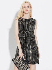 Sequined Flapper Sleeveless Halloween Party Dress