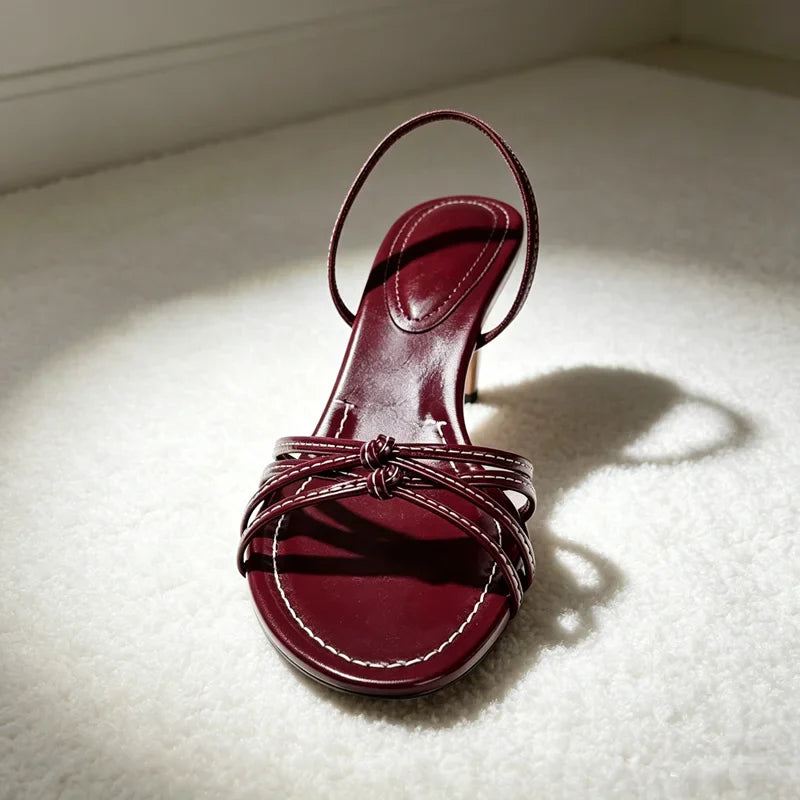 Sewing Detail Strappy Heel