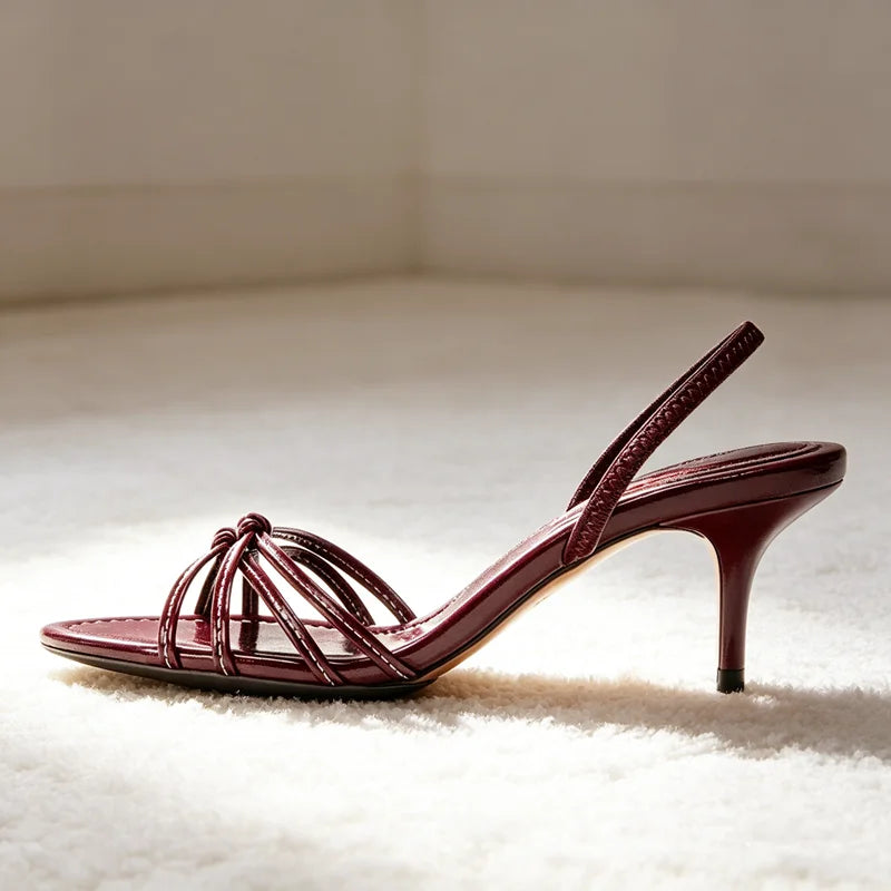 Sewing Detail Strappy Heel