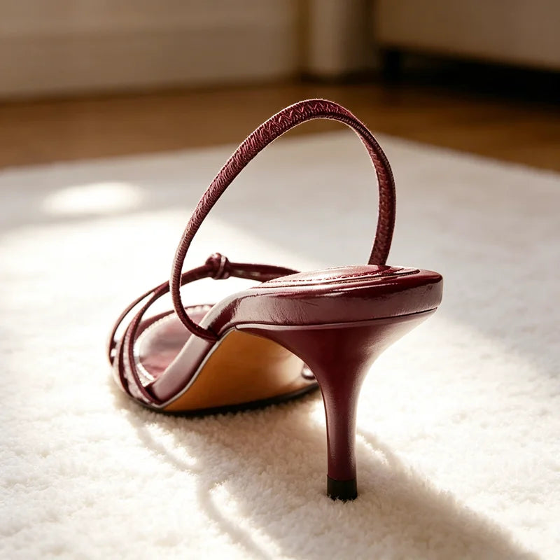 Sewing Detail Strappy Heel