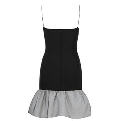 Casual Strapless Hollow Out Spaghetti Strap Evening Party Dress