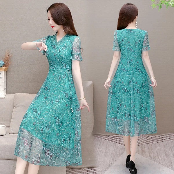 Short Sleeve V-neck Bodycon Dress
