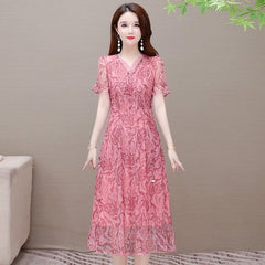 Short Sleeve V-neck Bodycon Dress