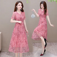 Short Sleeve V-neck Bodycon Dress