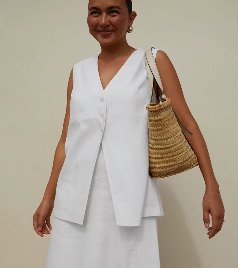 Sleeveless Tank Top With High Waist Long Skirt Loose Cotton 2 Piece Sets