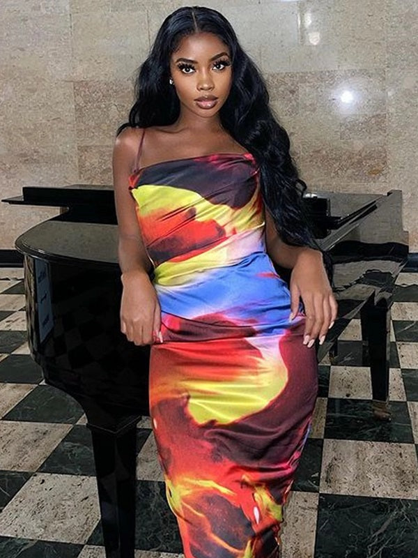 Spaghetti Strap Elegant Party Outfits Dress
