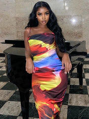 Spaghetti Strap Elegant Party Outfits Dress
