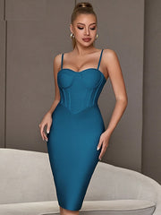 Spaghetti Strap Party Solid Bodycon Dresses