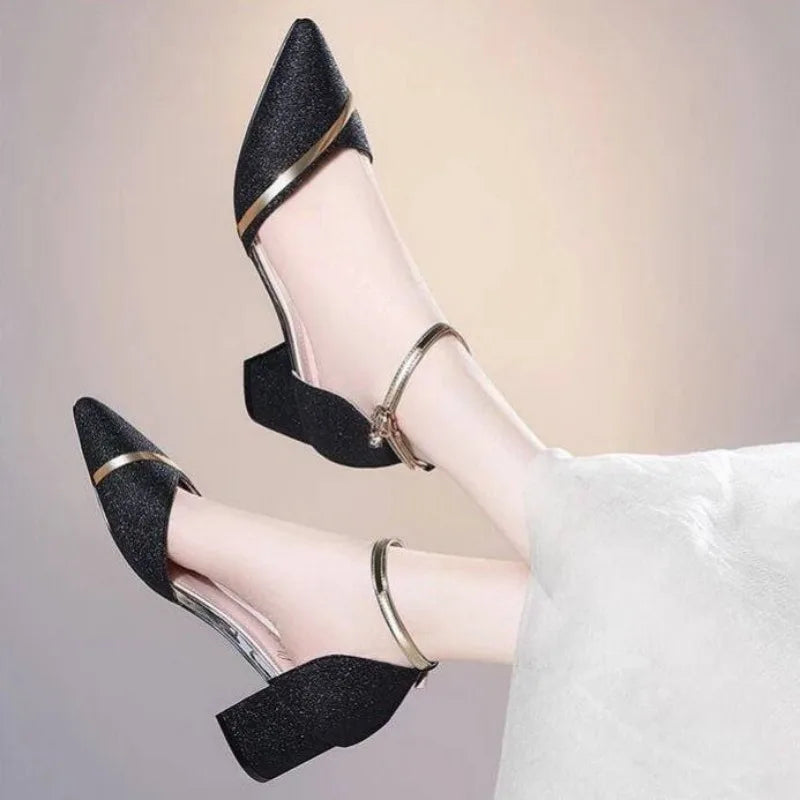 Spring and Black High-heeled Shoes
