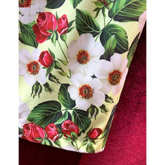 Elegant Square Collar Flower Print Runway Mini Dress