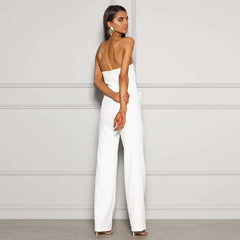 Strapless Bow Backless Bodycon Jumpsuit