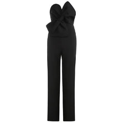 Strapless Bow Backless Bodycon Jumpsuit