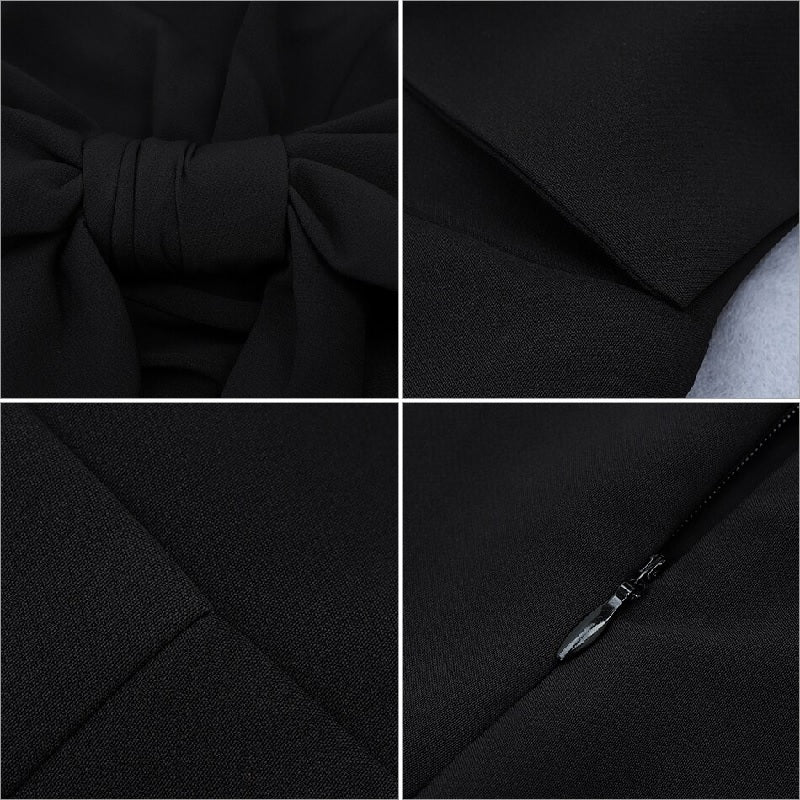 Strapless Bow Backless Bodycon Jumpsuit