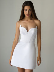 Strapless V Neck Sleeveless Casual Party Dress