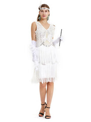 Style Outfits Flapper V Neck Fringe Sequins Great Dress