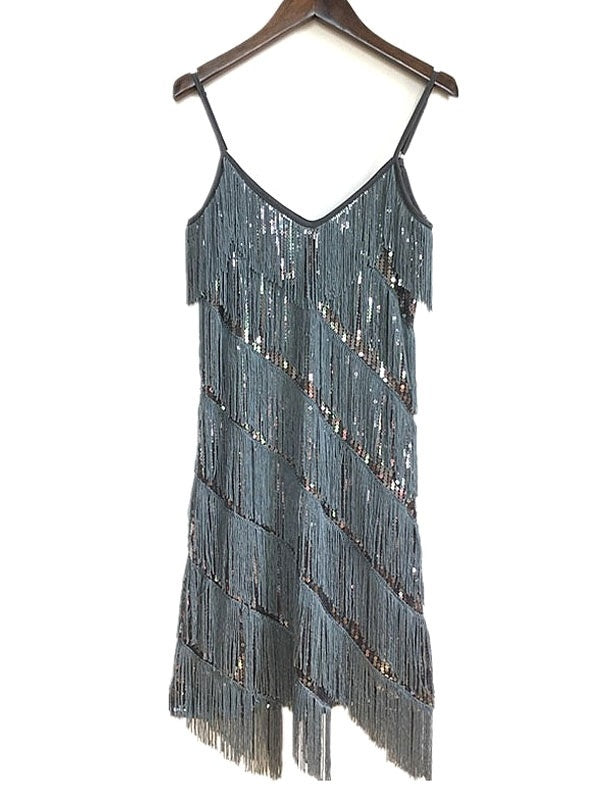 Style Outfits Great Fringe Sequins Retro Party Dress