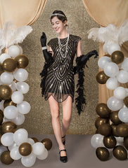 Style Sequined Zigzag Cut Short Sleeves Party Outfits
