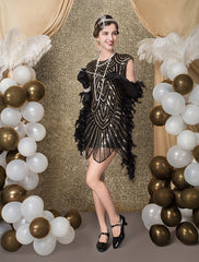 Style Sequined Zigzag Cut Short Sleeves Party Outfits