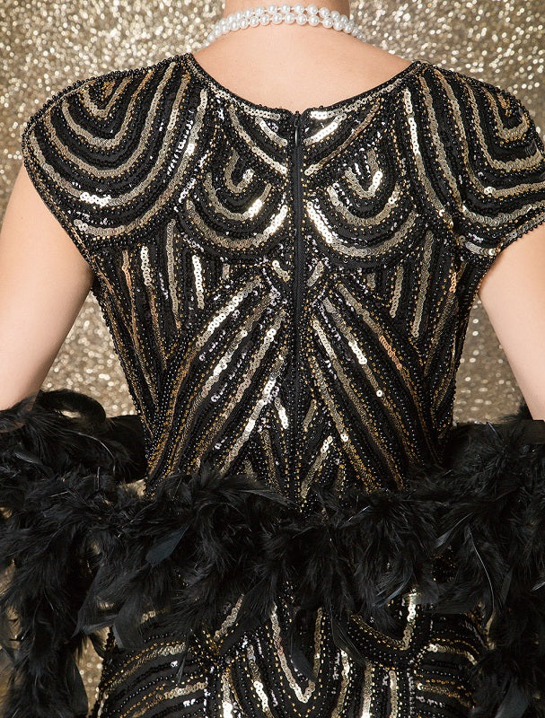 Style Sequined Zigzag Cut Short Sleeves Party Outfits