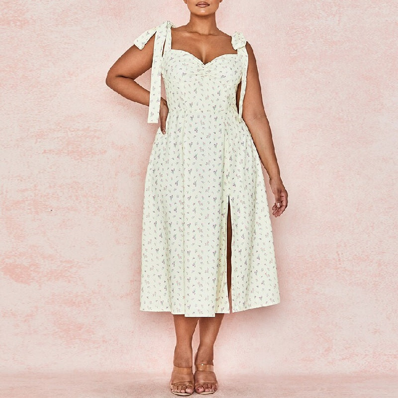 Vesitidos Spaghetti Strap Bow Midi Celebrity Dresses