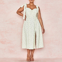 Vesitidos Spaghetti Strap Bow Midi Celebrity Dresses
