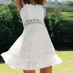 polka dot lace Elegant hollow out Casual short dresses