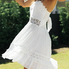 polka dot lace Elegant hollow out Casual short dresses