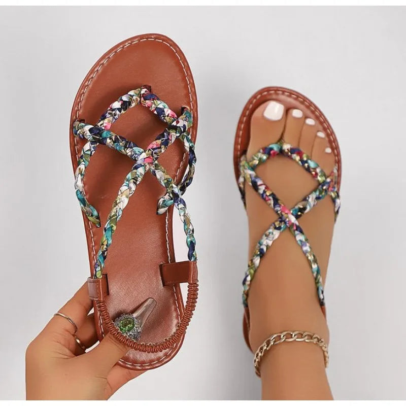 Fashionable Lightweight Large Size Beach Sandals for Round Head Comfortable Fish Mouth Casual Sandals