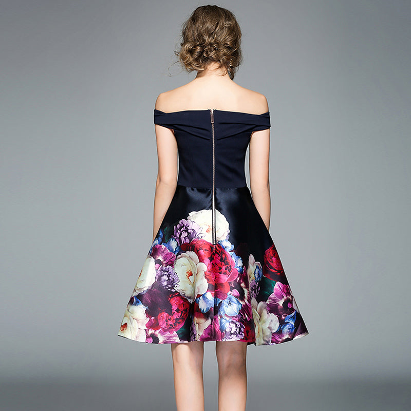 Elegant A-Line Evening Party Knee-Length Dress