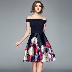 Elegant A-Line Evening Party Knee-Length Dress