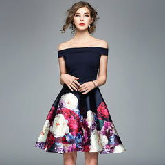 Elegant A-Line Evening Party Knee-Length Dress
