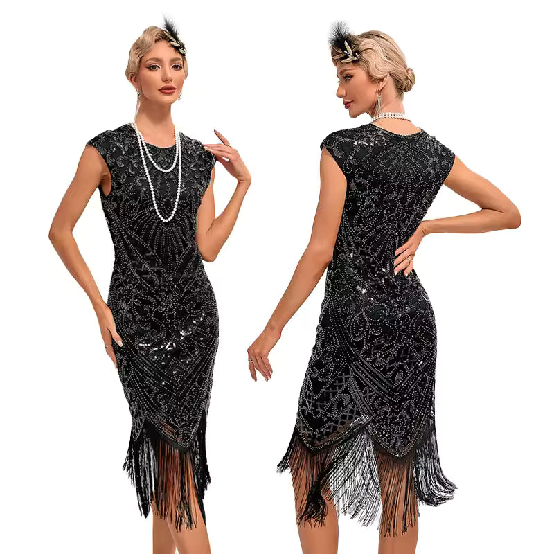 Vintage Flapper Big Round Neck Slip Annual Meeting Dress