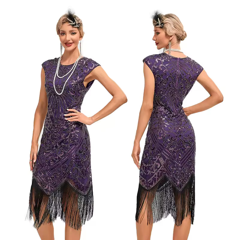 Vintage Flapper Big Round Neck Slip Annual Meeting Dress