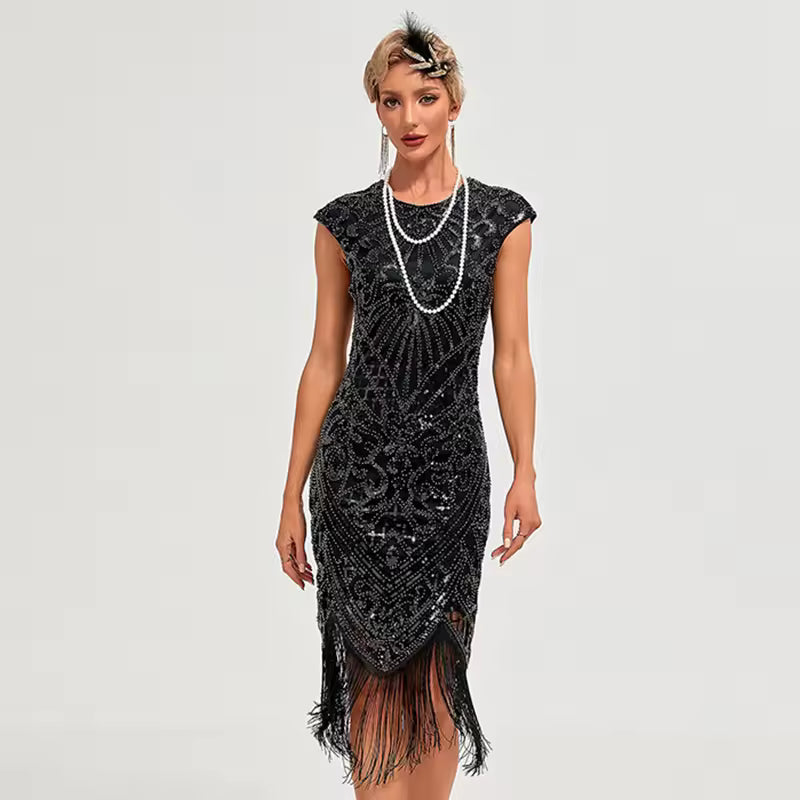 Vintage Flapper Big Round Neck Slip Annual Meeting Dress