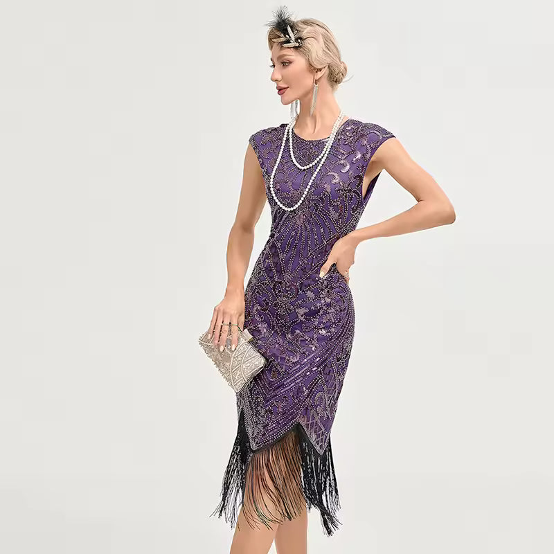 Vintage Flapper Big Round Neck Slip Annual Meeting Dress