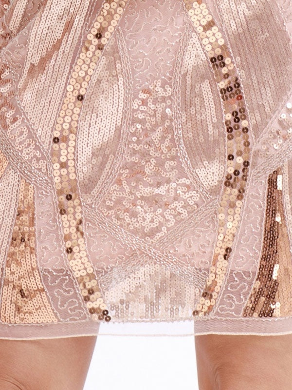 Flapper Sequin Strap Cut Out Halloween Dress