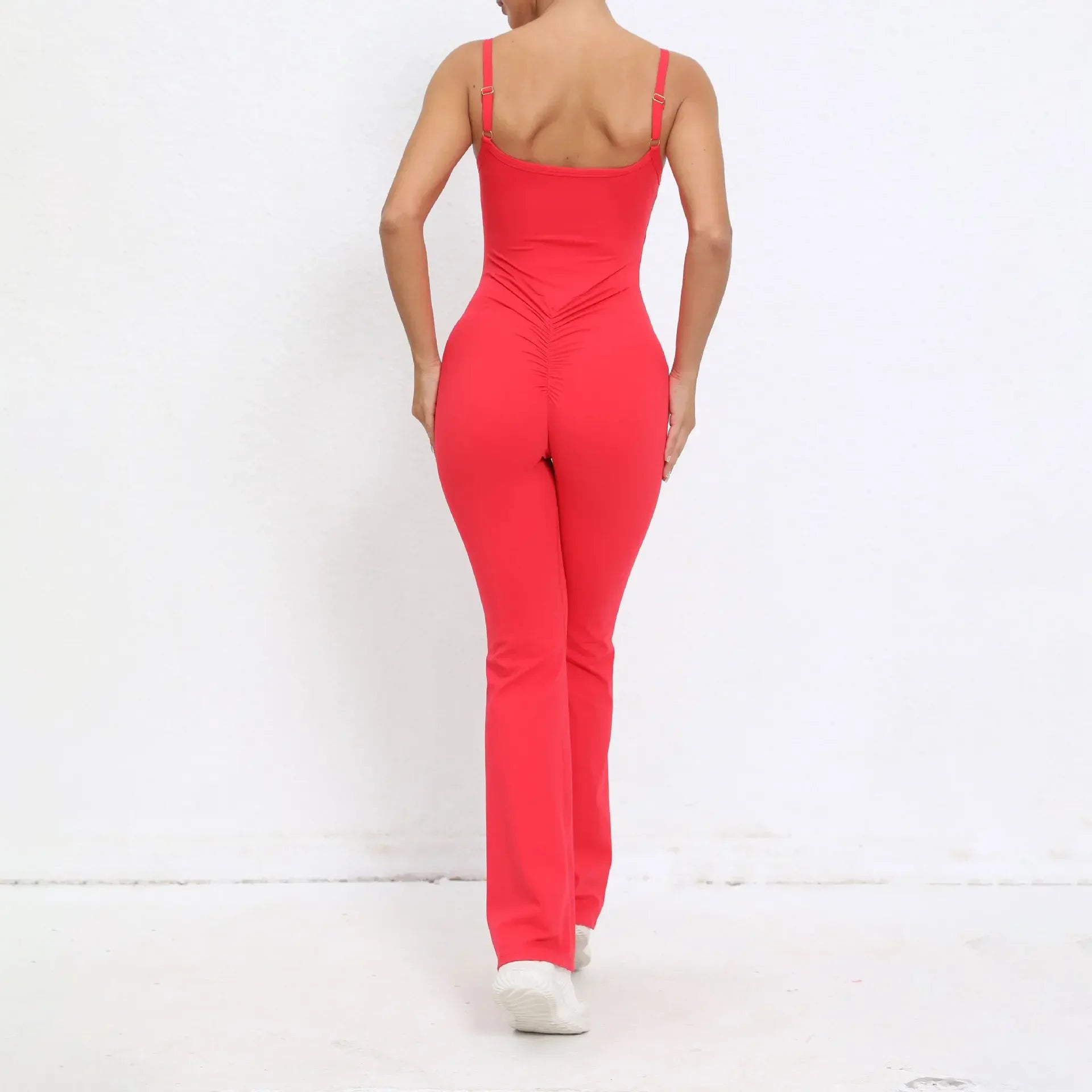 Flared Jumpsuit Padding Sports Overalls Gym Yoga Clothing Tracksuit