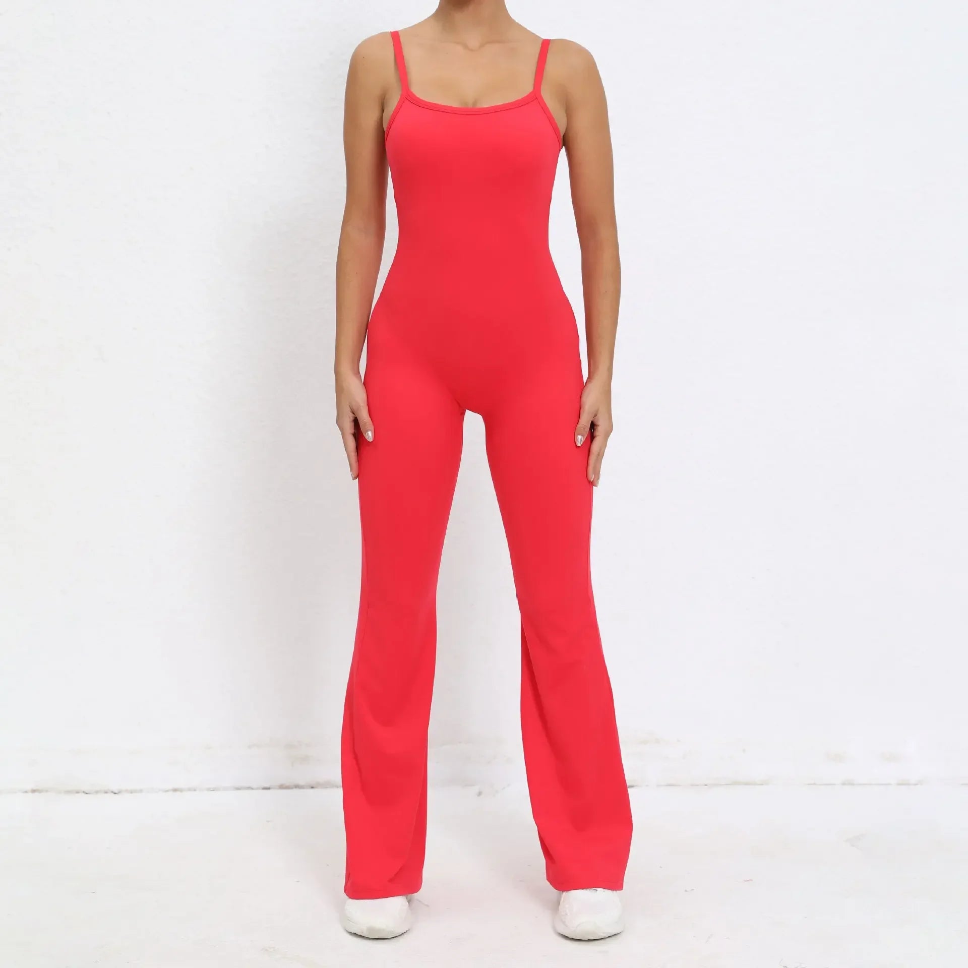 Flared Jumpsuit Padding Sports Overalls Gym Yoga Clothing Tracksuit