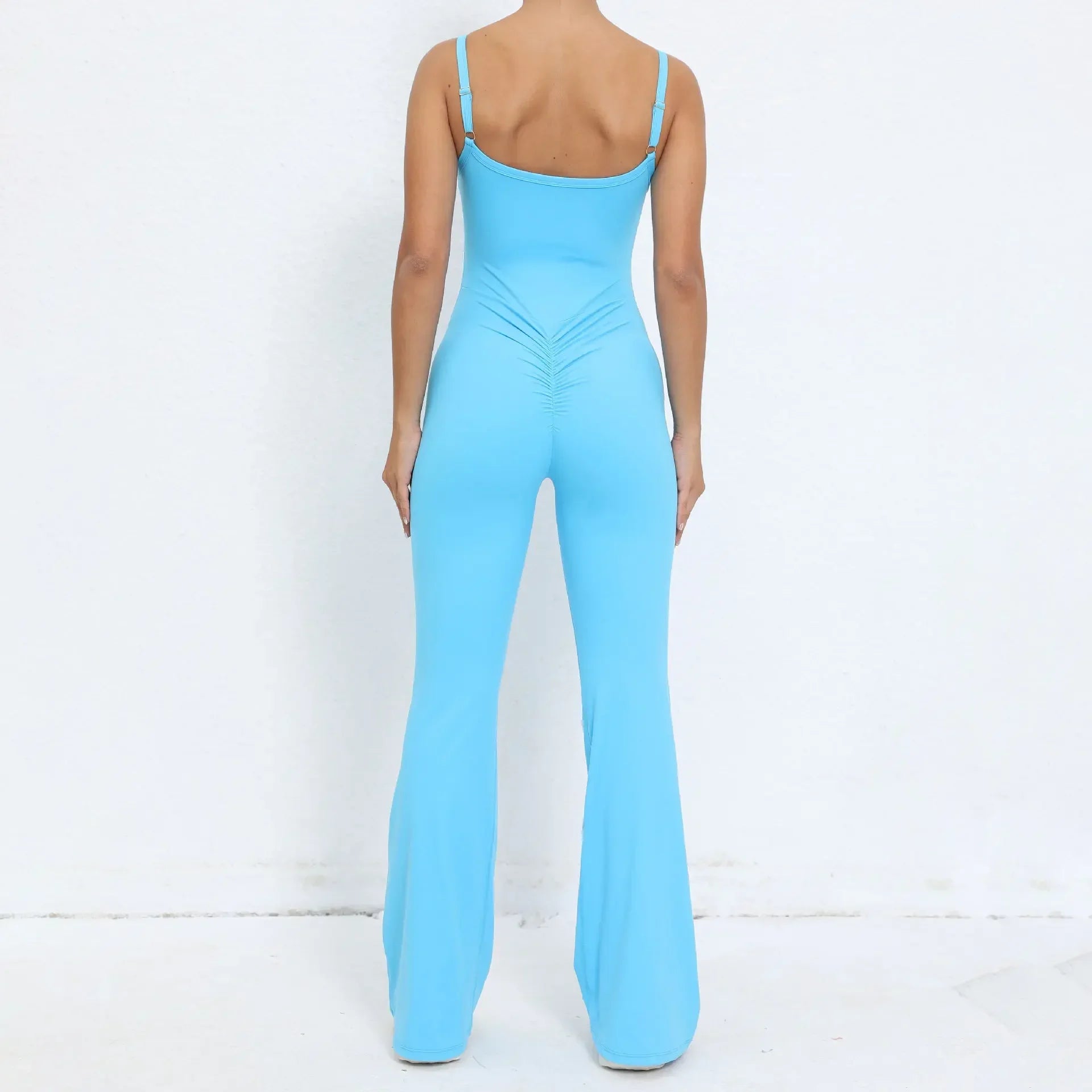 Flared Jumpsuit Padding Sports Overalls Gym Yoga Clothing Tracksuit