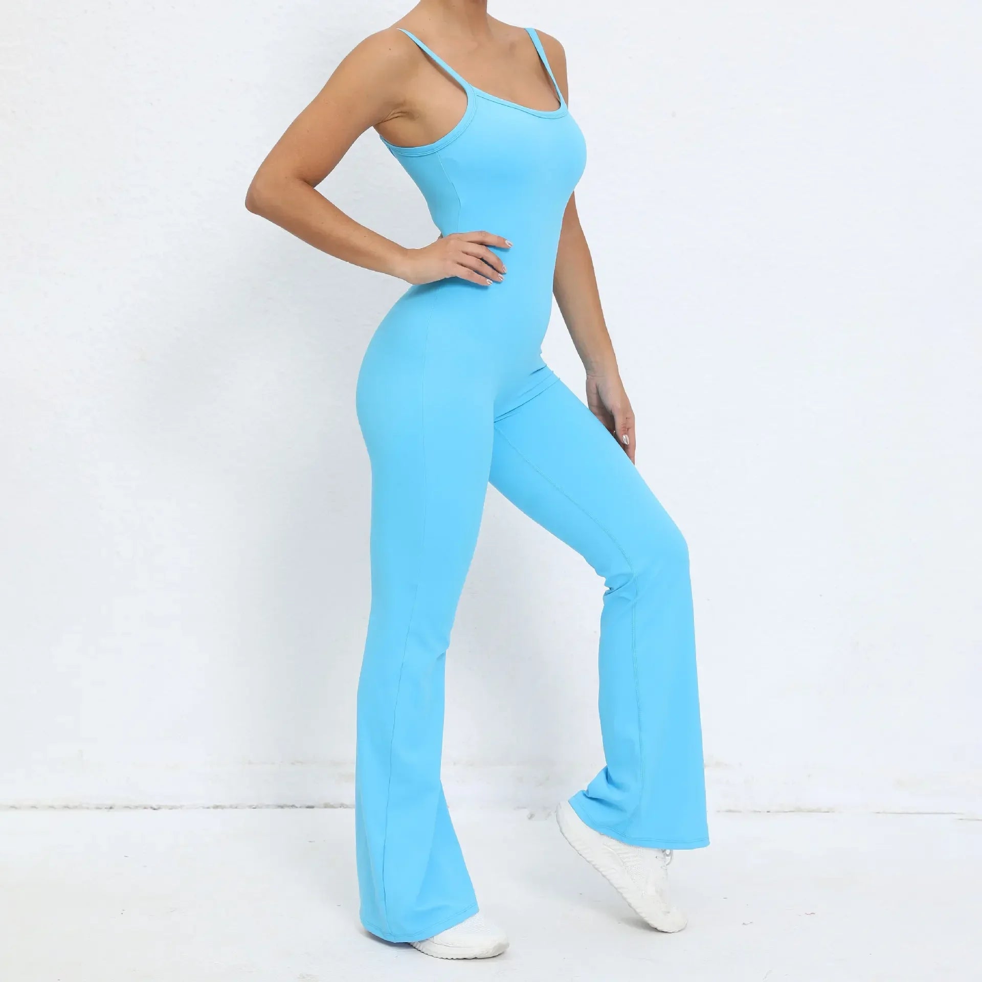 Flared Jumpsuit Padding Sports Overalls Gym Yoga Clothing Tracksuit