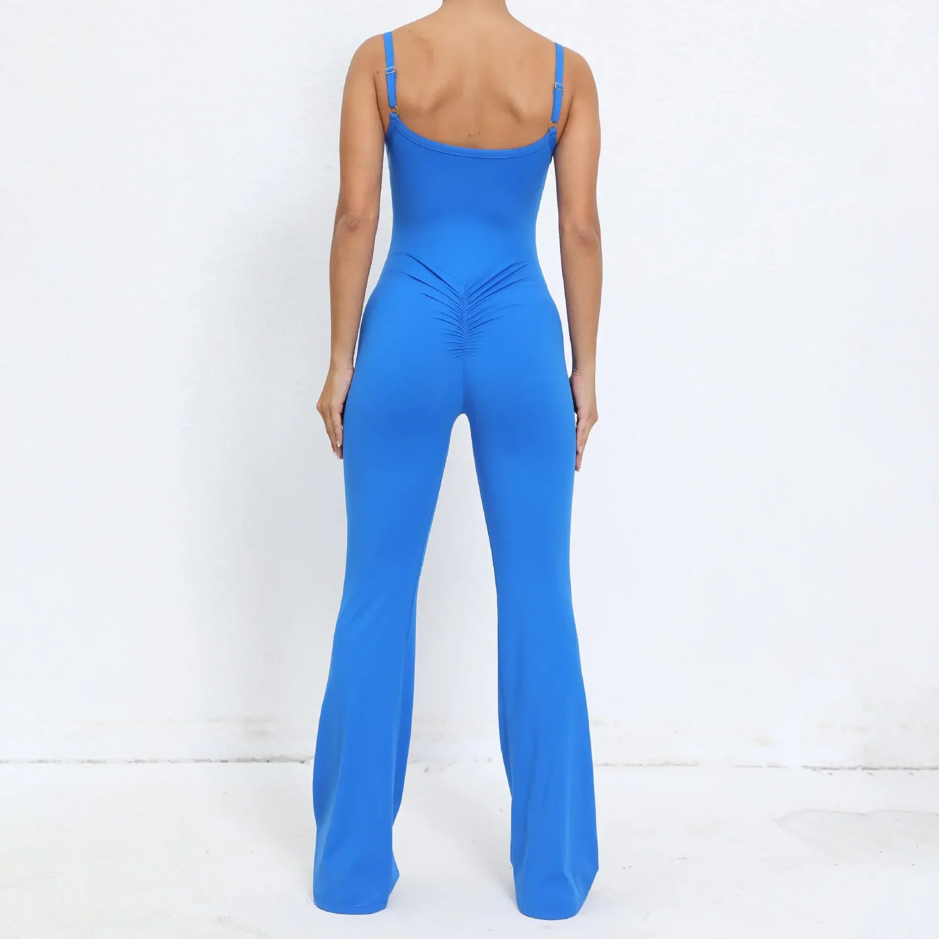 Flared Jumpsuit Padding Sports Overalls Gym Yoga Clothing Tracksuit