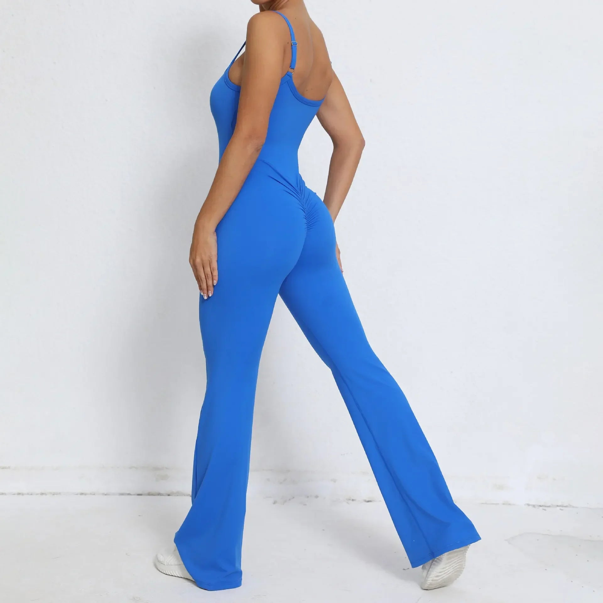 Flared Jumpsuit Padding Sports Overalls Gym Yoga Clothing Tracksuit