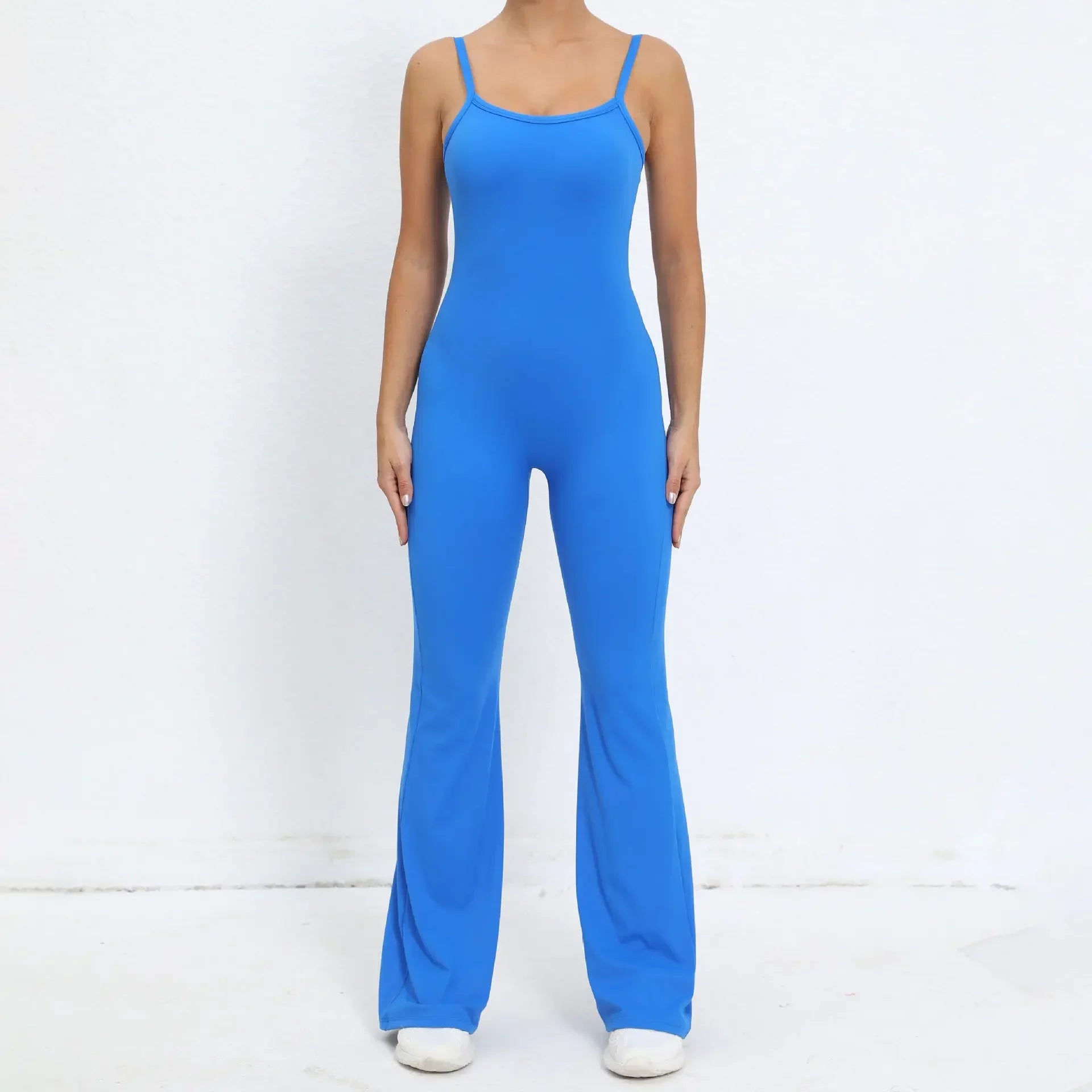 Flared Jumpsuit Padding Sports Overalls Gym Yoga Clothing Tracksuit
