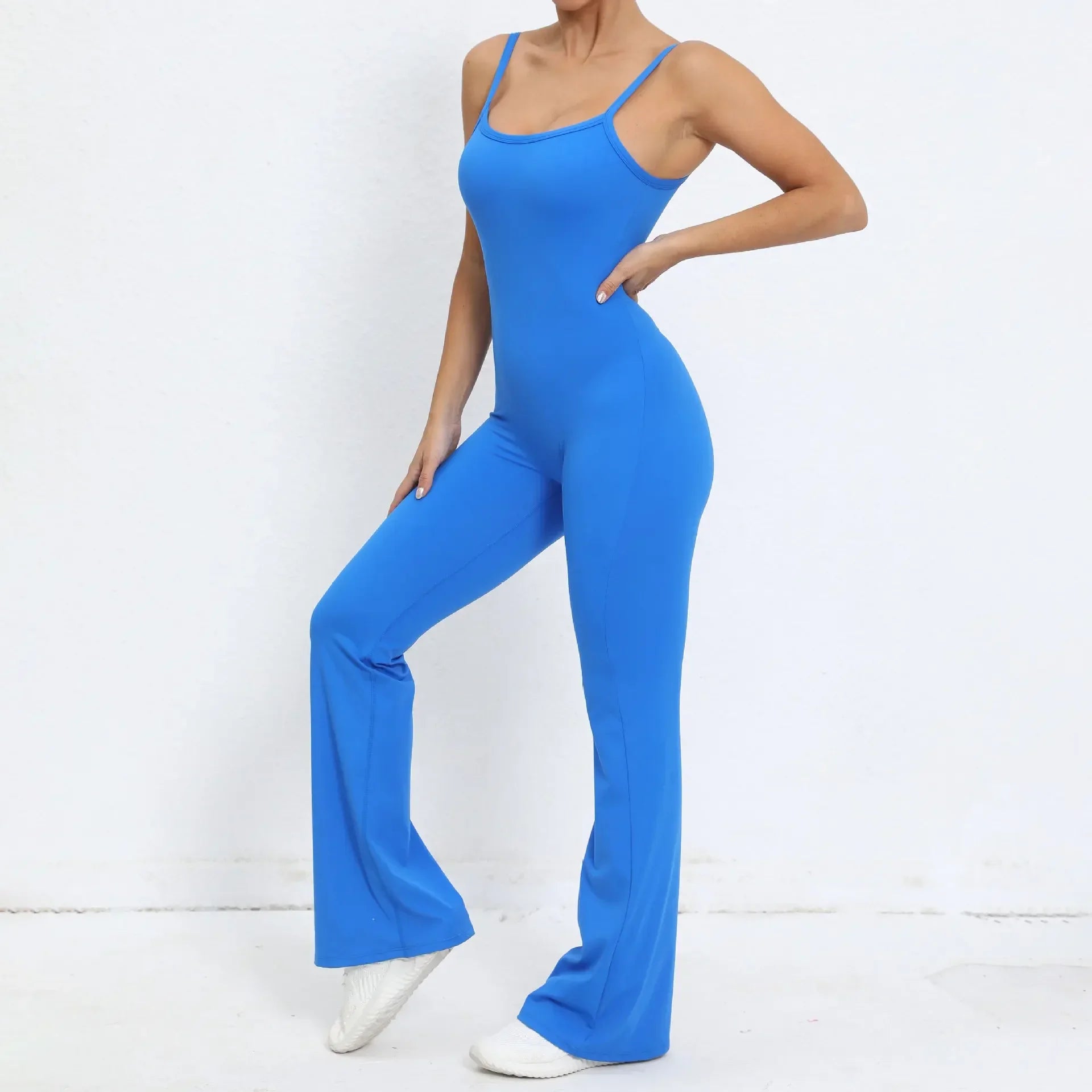Flared Jumpsuit Padding Sports Overalls Gym Yoga Clothing Tracksuit